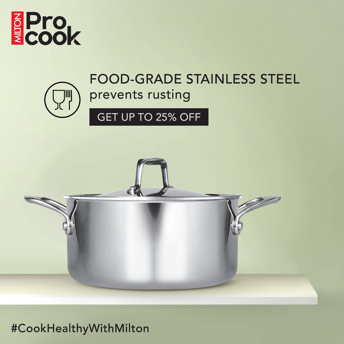 MiltonHomewares's tweet photo. Milton ProCook’s Tri-Ply stainless steel casserole helps you to cook your meals with finesse by distributing the heat evenly and preventing burnt spots.
To buy now, visit https://t.co/nVfyheI3hc or call at +91-7506368808
#MiltonProCook #CookHealthyWithMilton #Milton https://t.co/Th5qy8iRQs