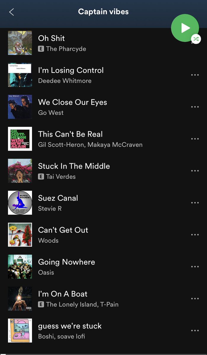 RosieBlackadder's tweet photo. The playlist the pilot of the Suez Canal container ship was listening to speaks volumes... 🔈 https://t.co/0zk9auRu4H