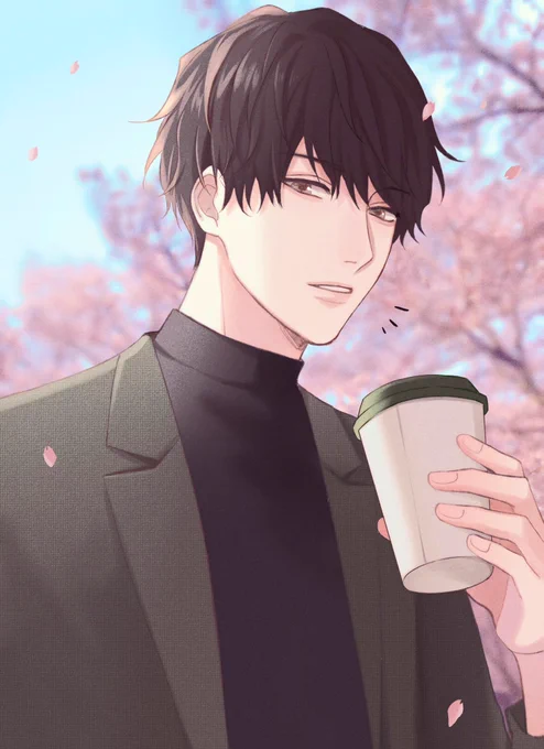 「頭に桜積もってますよ、彼女さん?」 