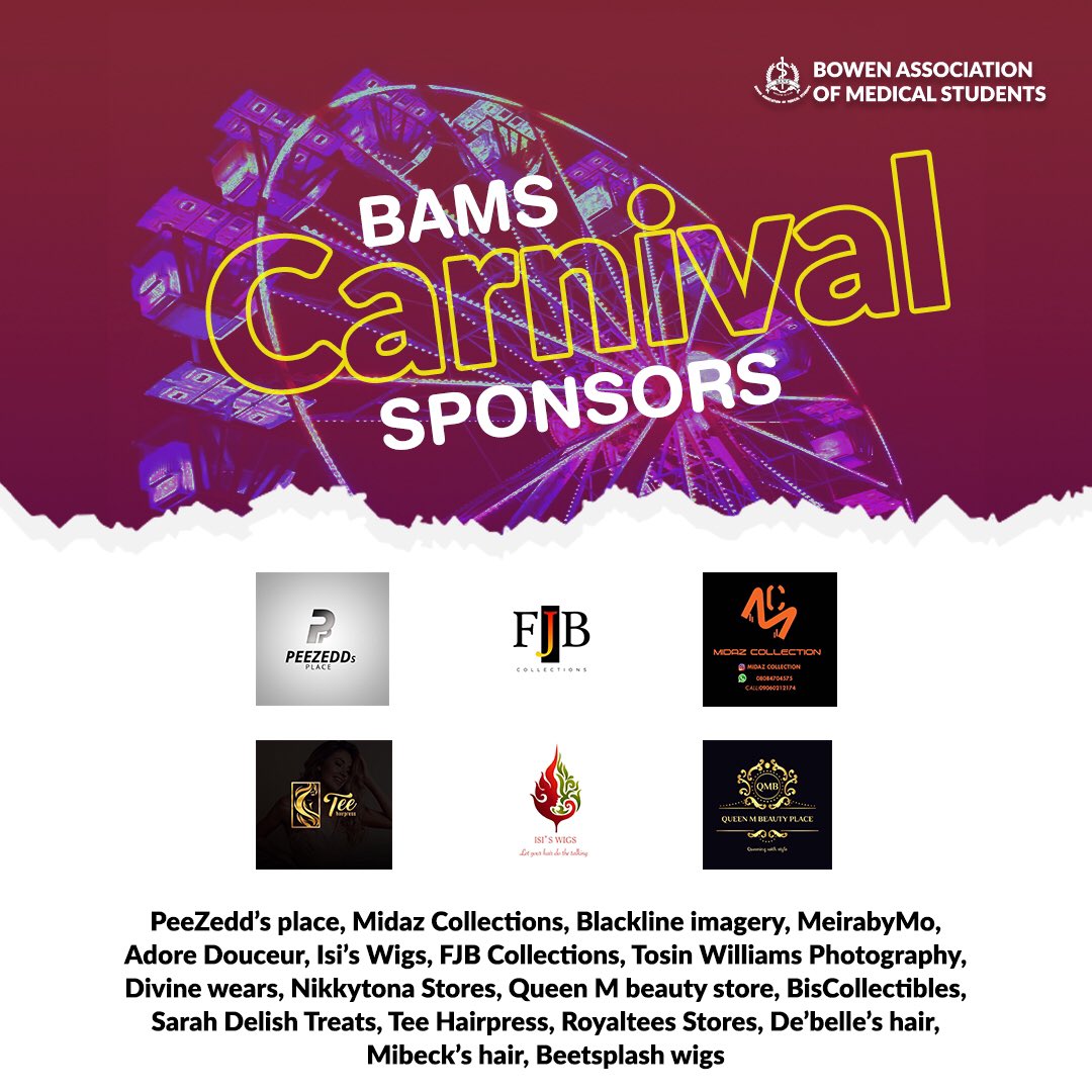 bowen_med's tweet photo. The D-day is here💃🏽💃🏽💃🏽💃🏽💃🏽

Here are our awesome sponsors and guess what.... they are medipreneurs. Who says a medical student can do both?🤷🏽‍♀️

#BAMScarnival
#TheDday
#March27th
#FunOverload https://t.co/CGHyNiRSql