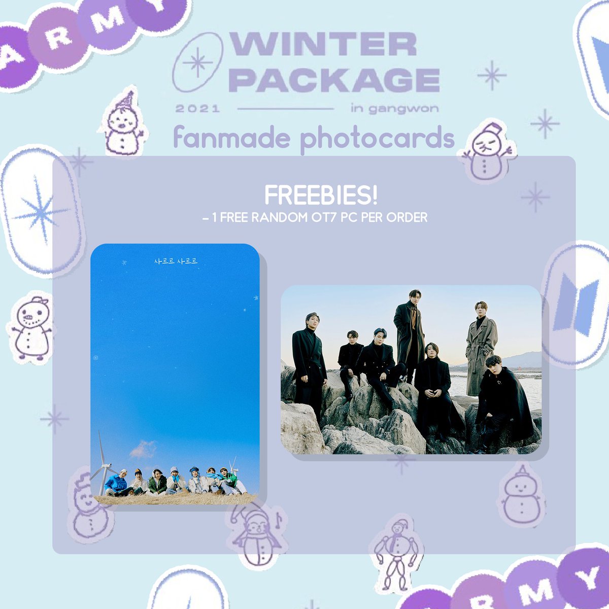 hopeworldshop's tweet photo. pls help rt!

[𝐏𝐑𝐄-𝐎𝐑𝐃𝐄𝐑] 𝐁𝐓𝐒 𝗪𝐈𝐍𝐓𝐄𝐑 𝐏𝐀𝐂𝐊𝐀𝐆𝐄 𝟐𝟎𝟐𝟏 𝐅𝐀𝐍𝐌𝐀𝐃𝐄 𝐏𝐇𝐎𝐓𝐎𝐂𝐀𝐑𝐃𝐒 ⁣⁣⁣

Price: Php 90-100
⁣
Shopee link: https://t.co/VQx3i8vVO2 
DOO: April 10
⁣⁣⁣*COD AVAILABLE

tags: wts lfb bts pc winter package https://t.co/Ehs5qPuwQU