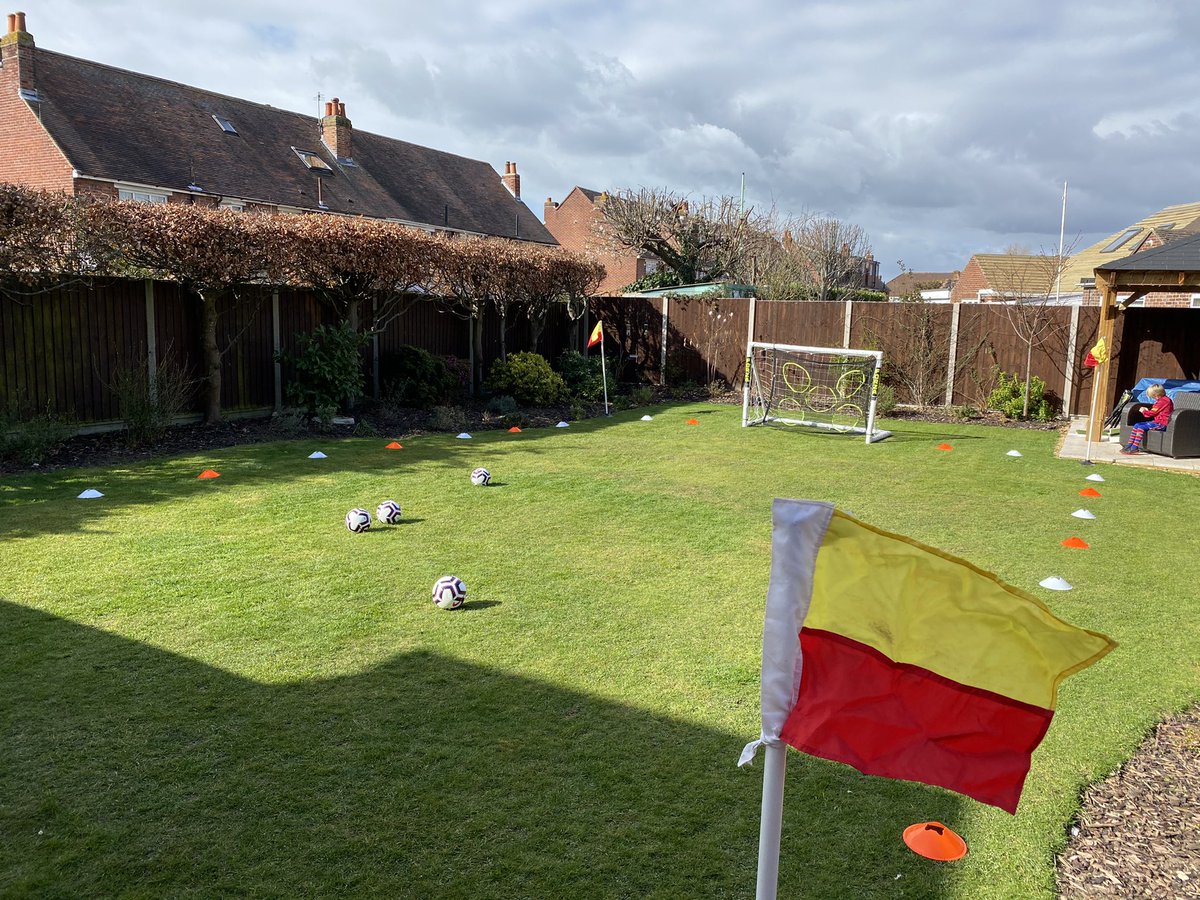 The garden is set, Theatre of Dreams for a kick  about with Harry this morning 🤣🤣🤣🤣