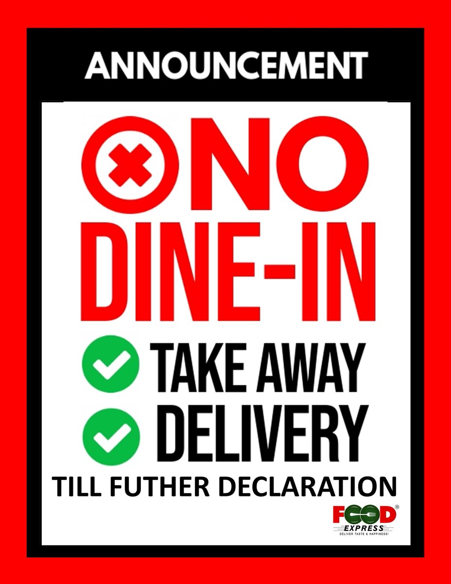 RaiManish777's tweet photo. No Mask - No Deal @#FoodExpress Only #Takeaway & #HomeDelivery Call us 📲9301911911 https://t.co/820WTMcBy2