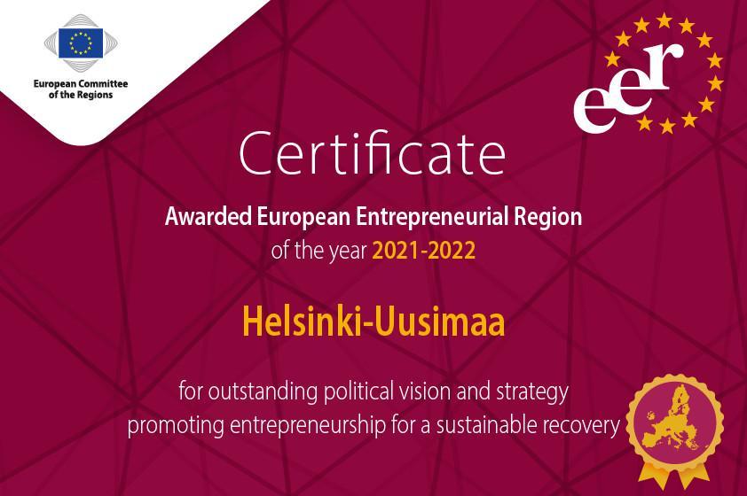 goodnewsfinland's tweet photo. The Helsinki-Uusimaa Region has been selected as one of the six European Entrepreneurial Regions 2021–2022. via @HelsinkiSmart @EER_Award @EU_CoR #Finland #entrepreneurship #HelsinkiUusimaa #Europe #entrepreneurs #EU_CoR #goodnewsfromfinland https://t.co/mGXbJxkH36 https://t.co/qwydlPwQWO