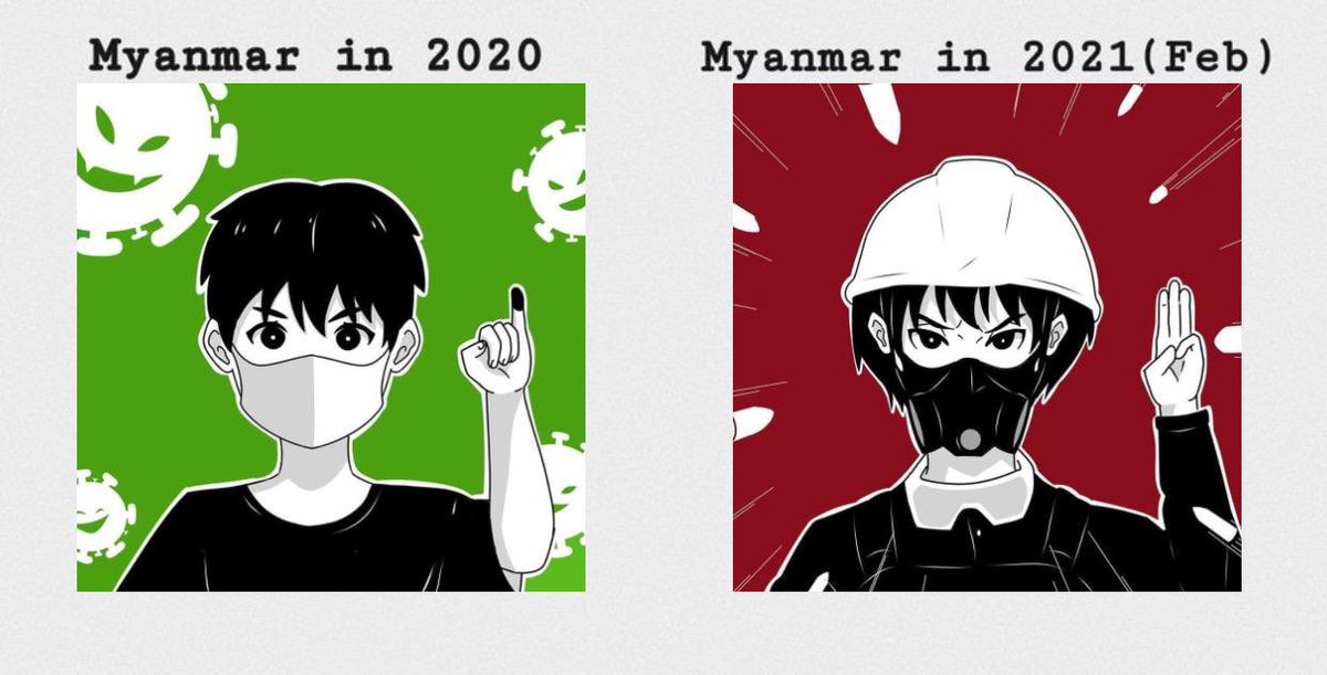 YungVictor7's tweet photo. Myanmar In 2020 VS 2021
ANTIFASCIST REVOLUTION
#AntiFascistRevolution2021
#Mar27Coup
#WhatsHappeningInMyanmar https://t.co/j2kMQ0w3M7