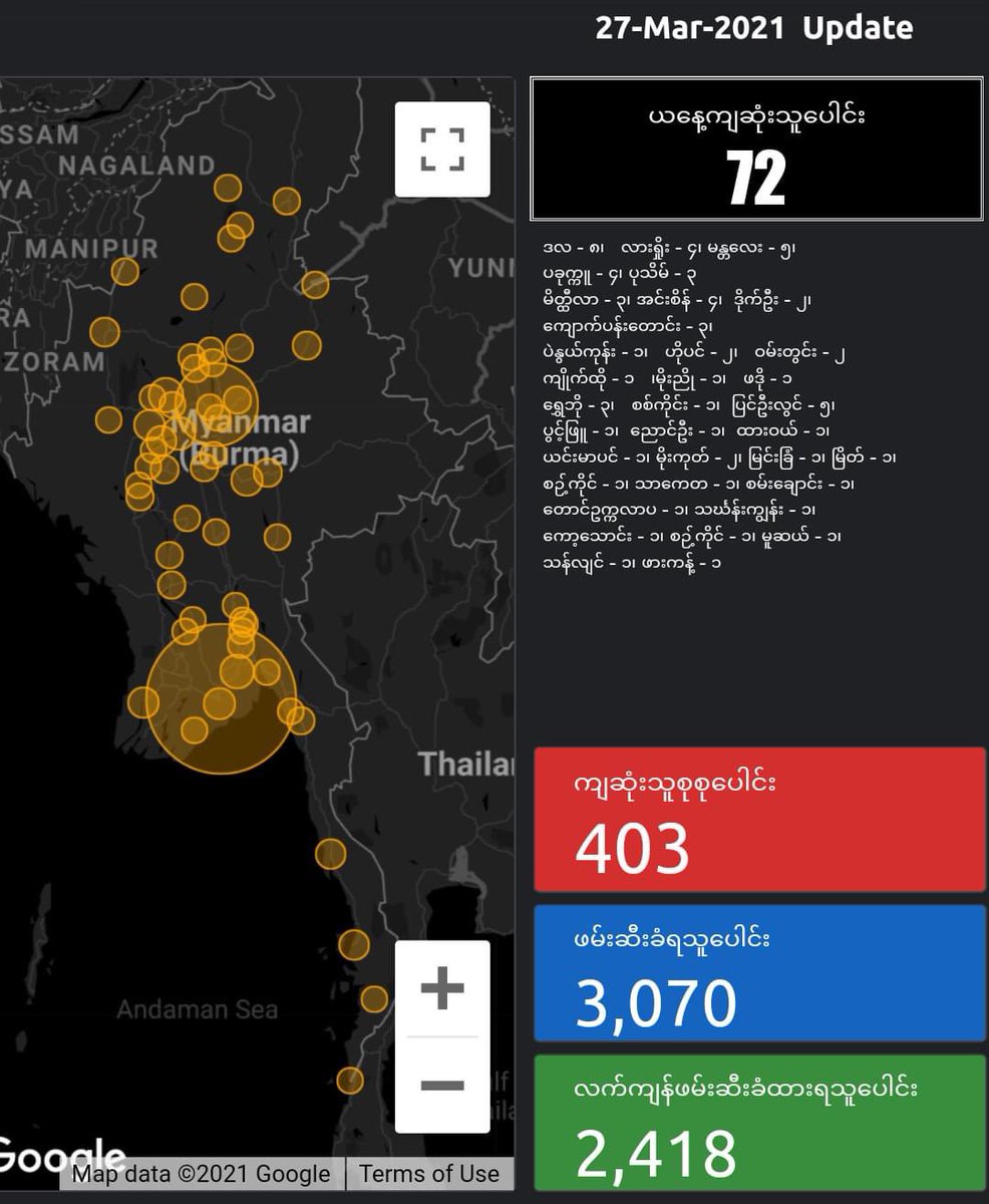 72 civilians have been killed today! 

The death toll has been increasing across Myanmar while several are in critical conditions due to the severe injuries. 

The junta's murderous crackdown across the country has also been intensified.

#WhatIsHappeningInMyanmar
#Mar27Coup