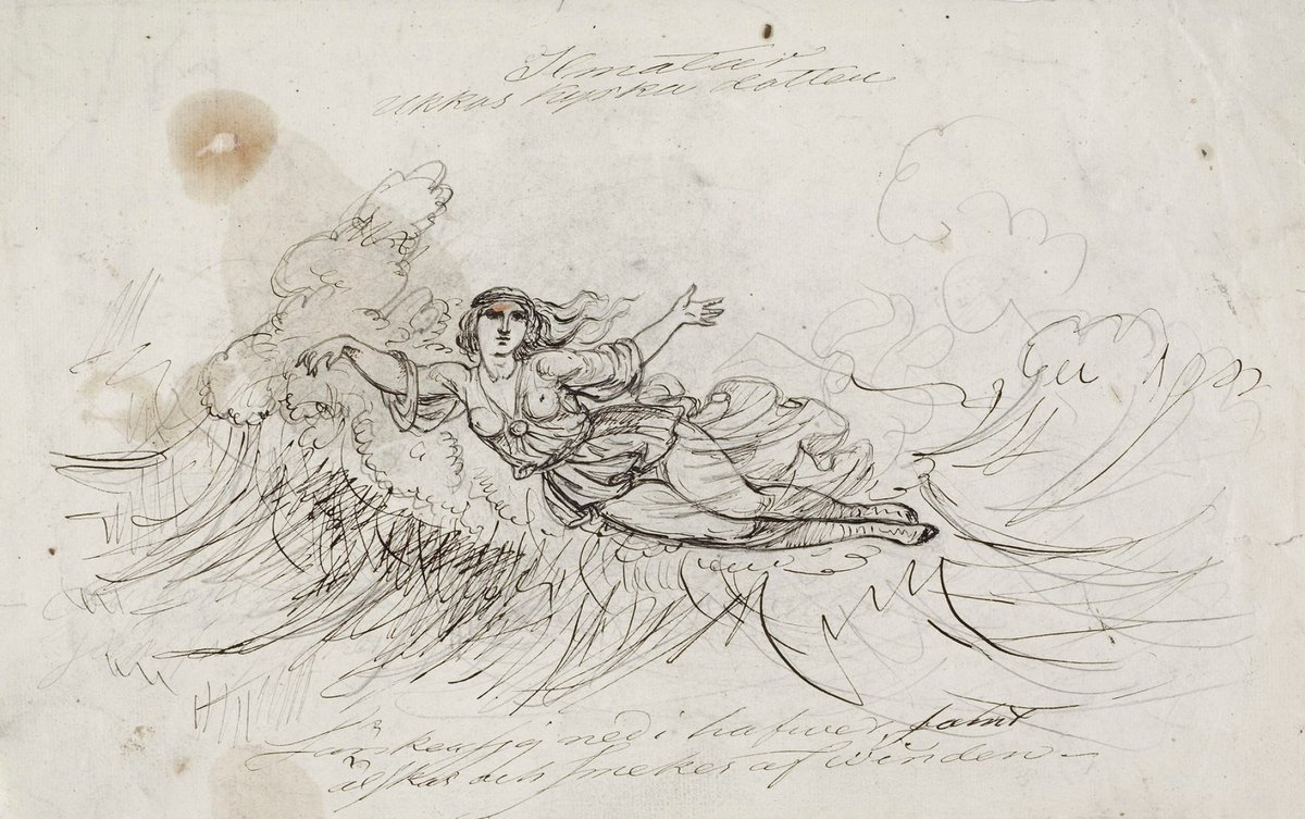 FinnishArtBot's tweet photo. Robert Wilhelm Ekman, Ilmatar aalloilla, luonnos Kalevala-aiheiseen piirrossarjaan, 19?? https://t.co/4VptrGYSHo #europeana #finnishnationalgallery https://t.co/9pXUTrA1fL