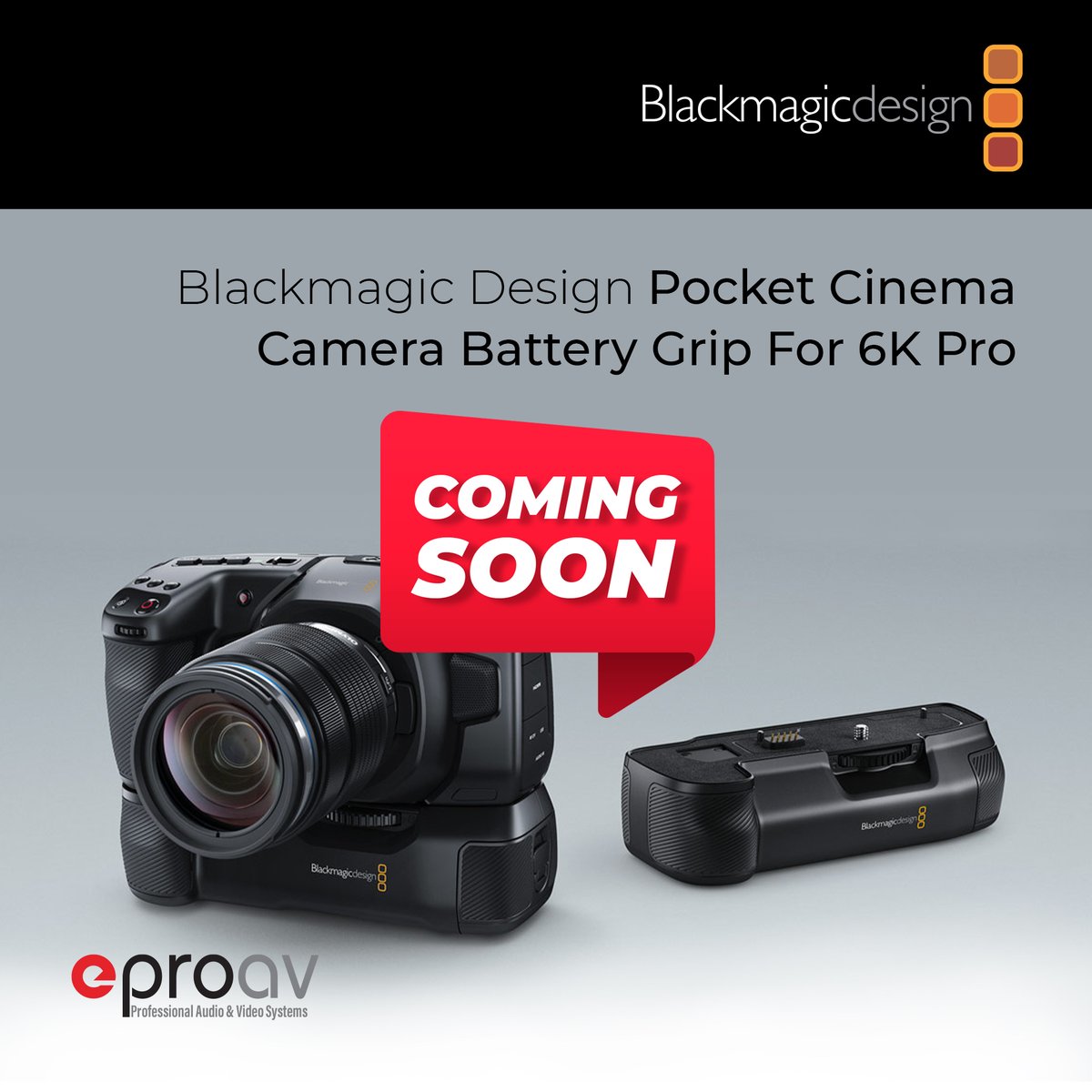 eproav's tweet photo. The Blackmagic Pocket Battery Grip lets you replace the 4K and 6K model’s standard LP‑E6 battery with two L‑series batteries. 

Check it now!
https://t.co/2bkhNu8OrE

#blackmagicdesign #cameragrip #batterygrip #6kprobattery #blackmagicbattery #extendedbattery #professionalvideo https://t.co/xMSs4KVcGG