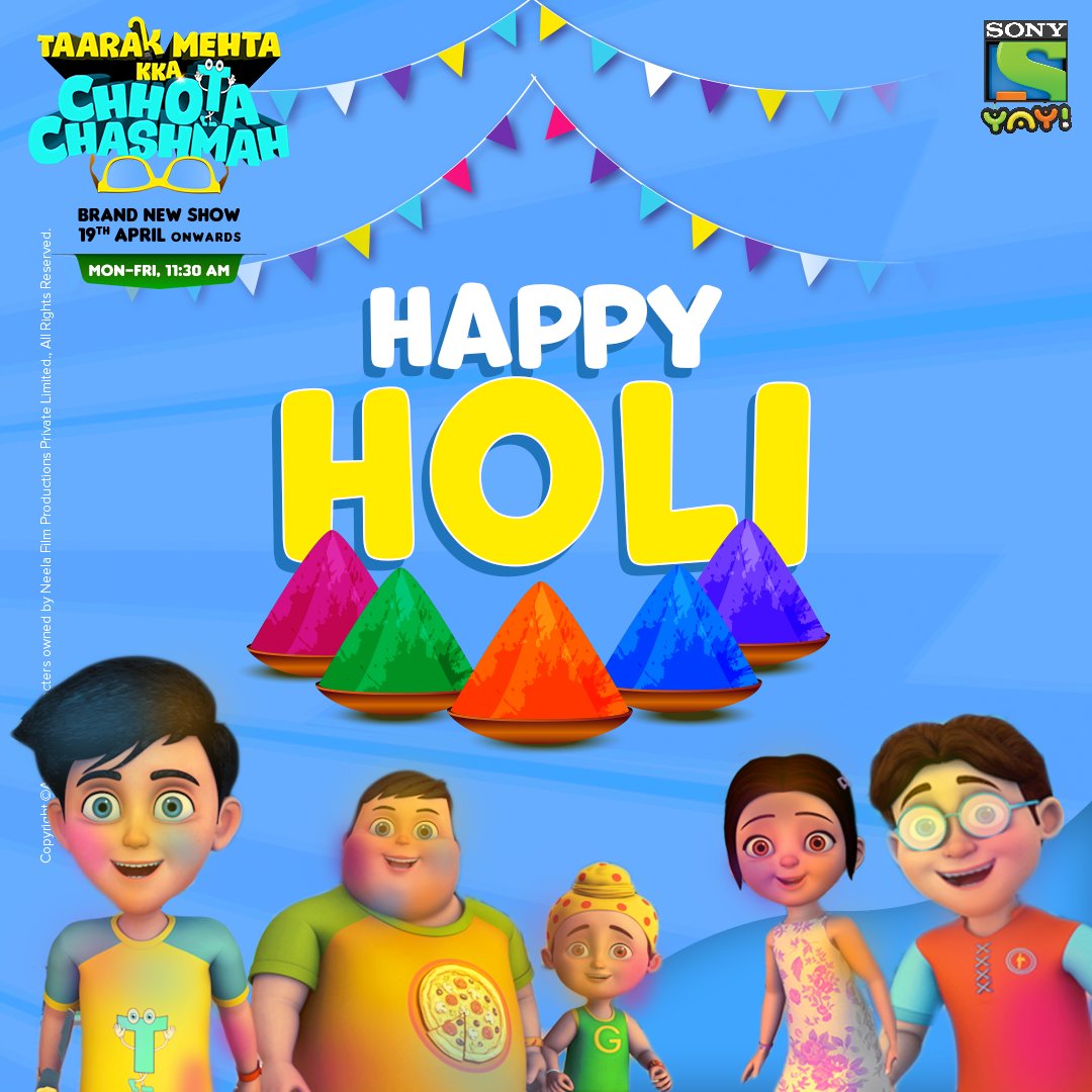 Happy Holi! @TMKOC_NTF @AsitKumarrModi @TMKCC #TaarakMehtaKkaChhotaChashmah #TaarakMehtaKaOoltahChashmah #TarakMehtta #Tapu #HappyHoli #Holi2021