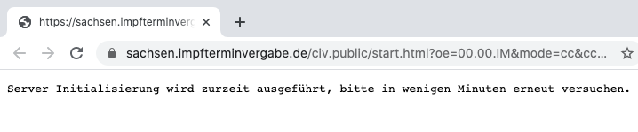 cvhhh's tweet photo. @SachsenDe @drksachsen  @sms_sachsen Seit Stunden ist das digitale Portal der Impfvergabe nicht erreichbar https://t.co/P1caskyQrZ
