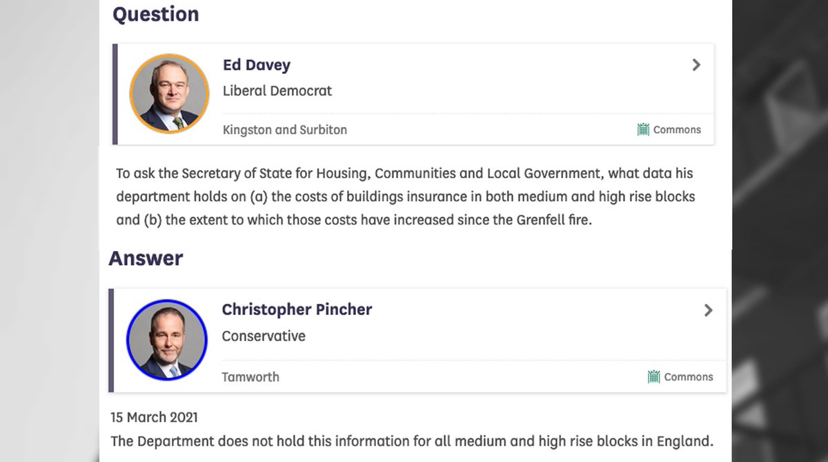 EOCS_Official's tweet photo. Begs the question….. 

What information DOES @mhclg
have on the #BuildingSafetyCrisis?

@RobertJenrick
@ChrisPincher
@team_greenhalgh 

#EndOurCladdingScandal https://t.co/bJF3bRYBvm