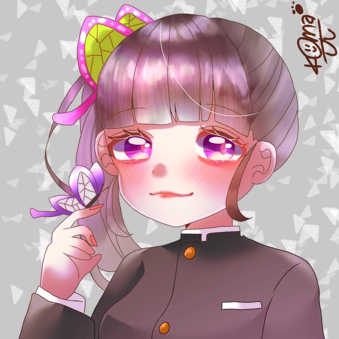 こまいぬ@【7】立ち絵100枚チャレンジ中さんがTwitterに投稿した栗花落カナヲ(鬼滅の刃)のイラスト。