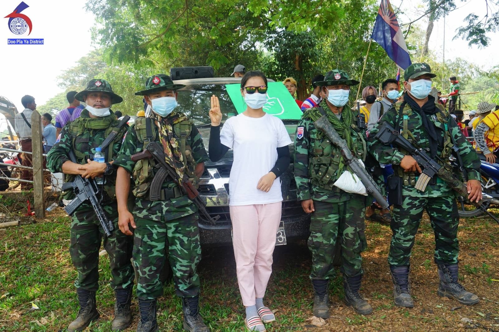The Irrawaddy (Eng) on X: "The Karen National Liberation Army provided  security for protesters in Winyay Township controlled by the Karen National  Union's Brigade 6. Protesters urged a non-partisan, collective fight against