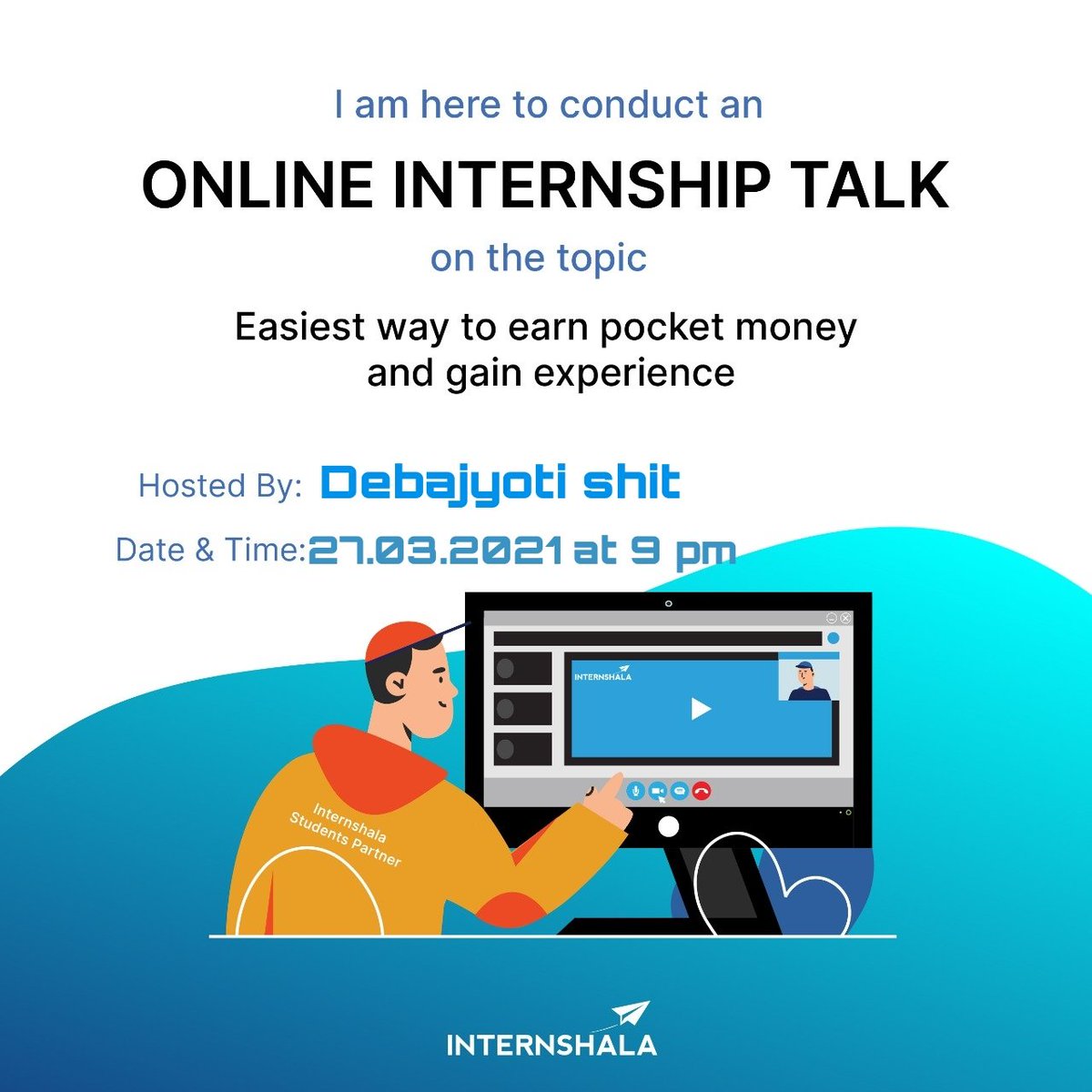 DebajyotiShit's tweet photo. @narendramodi Hey connections , Today on 27.03.2021 at 9 pm I will conduct a online internship talk on Google Meet,  join the Meeting to know more about it... Join link : https://t.co/xHal1olTGH  ,    You will also get a   Certificate for it!!! https://t.co/AHfZWgYAmT