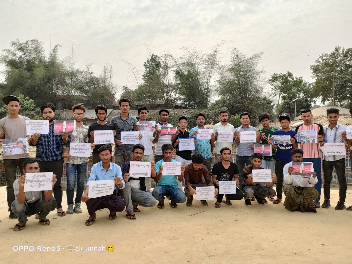 ali_jinnah_07's tweet photo. We #Rohingya Youth are protested against #Militray coup. We love to protest with Myanmar people. Hope we can also we will build our country future.
#အရေးတော်ပုံအောင်ရမည် 
#Mar27coup
@nslwin @drzarni @DrHKyaw @meemalee @Shoon_Naing 
@Milktea_Myanmar 
@cvdom2021 @the_ayeminthant https://t.co/Ac6FjOt0LF