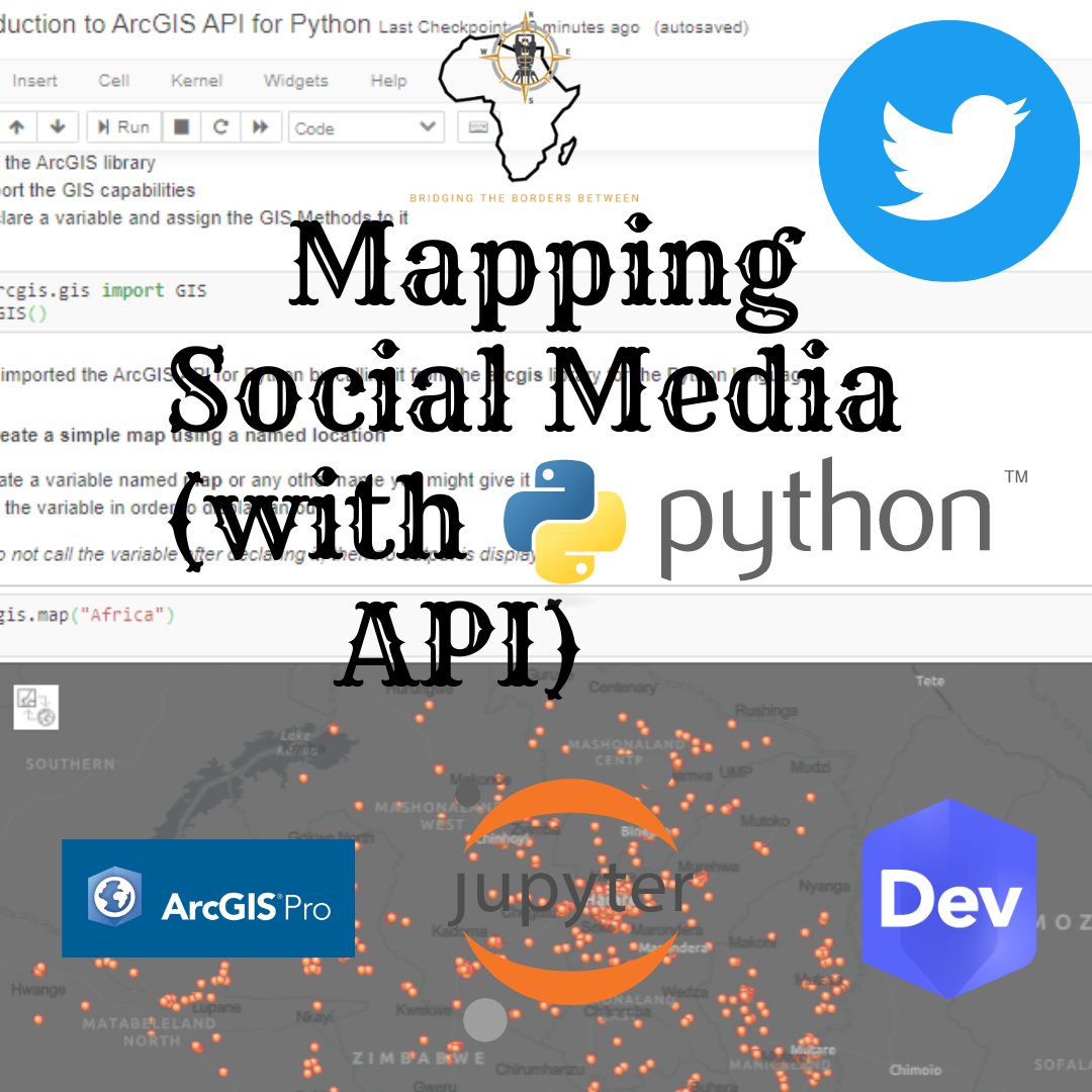 surveyor_jr's tweet image. #LatestTutorial in the #LearnArcGIS series.
Titled: Mapping Social Media
In this latest tutorial from the #LearnArcGIS series, we are going to be doing some #DataMining over social media. We will be using Twitter for this tutorial. #tweepy #Python