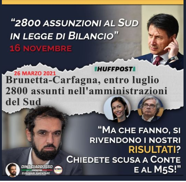 soniabetz1's tweet photo. #Brunetta e #Carfagna che si intestano le 2800 assunzioni al Sud sbloccate dal Governo #Conte fanno quasi tenerezza. https://t.co/y6K8lqmgmS