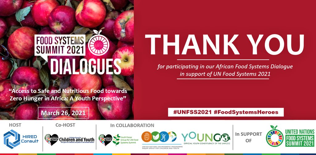 hiredconsult's tweet photo. #AfricanFoodSystemsDialogue Community to all #FoodSystemsHeroes
we say a big THANK YOU✨🥂
We are not done yet; join us same time next month as we delve into #ActionTrack2 in support of @UN @FoodSystems #UNFSS2021 https://t.co/bePmCXuTtB
