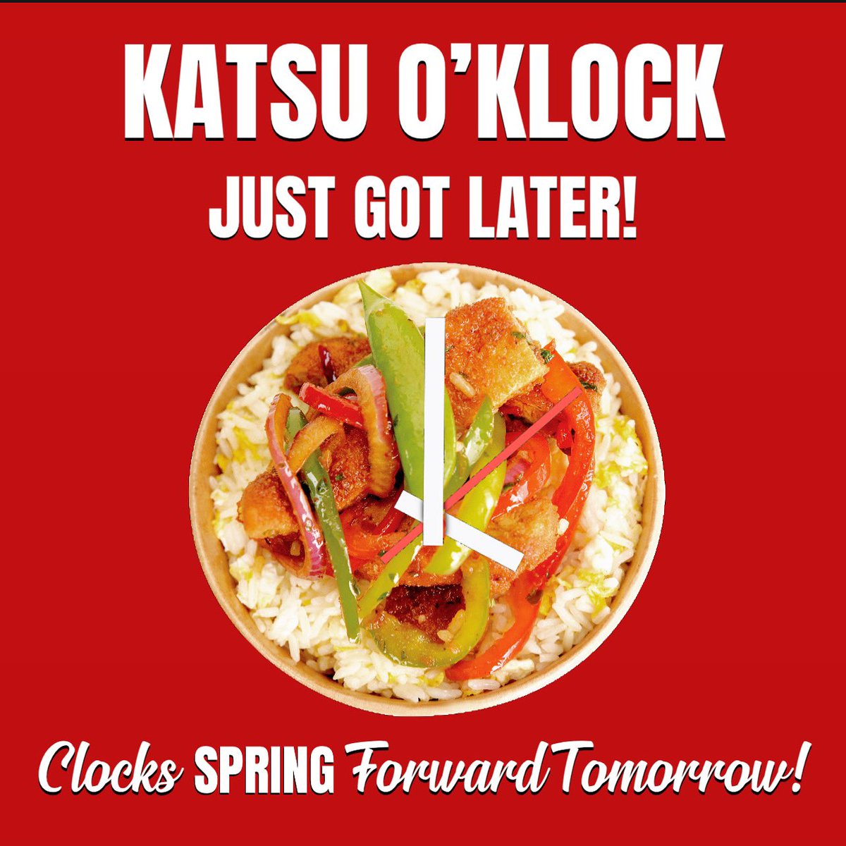 WokstaUK's tweet photo. British Summer time is here!🌞 Why not make it a KATSU Sunday 🍛🥢 #chopstickoclock #katsutime https://t.co/fUjA25Tzg3