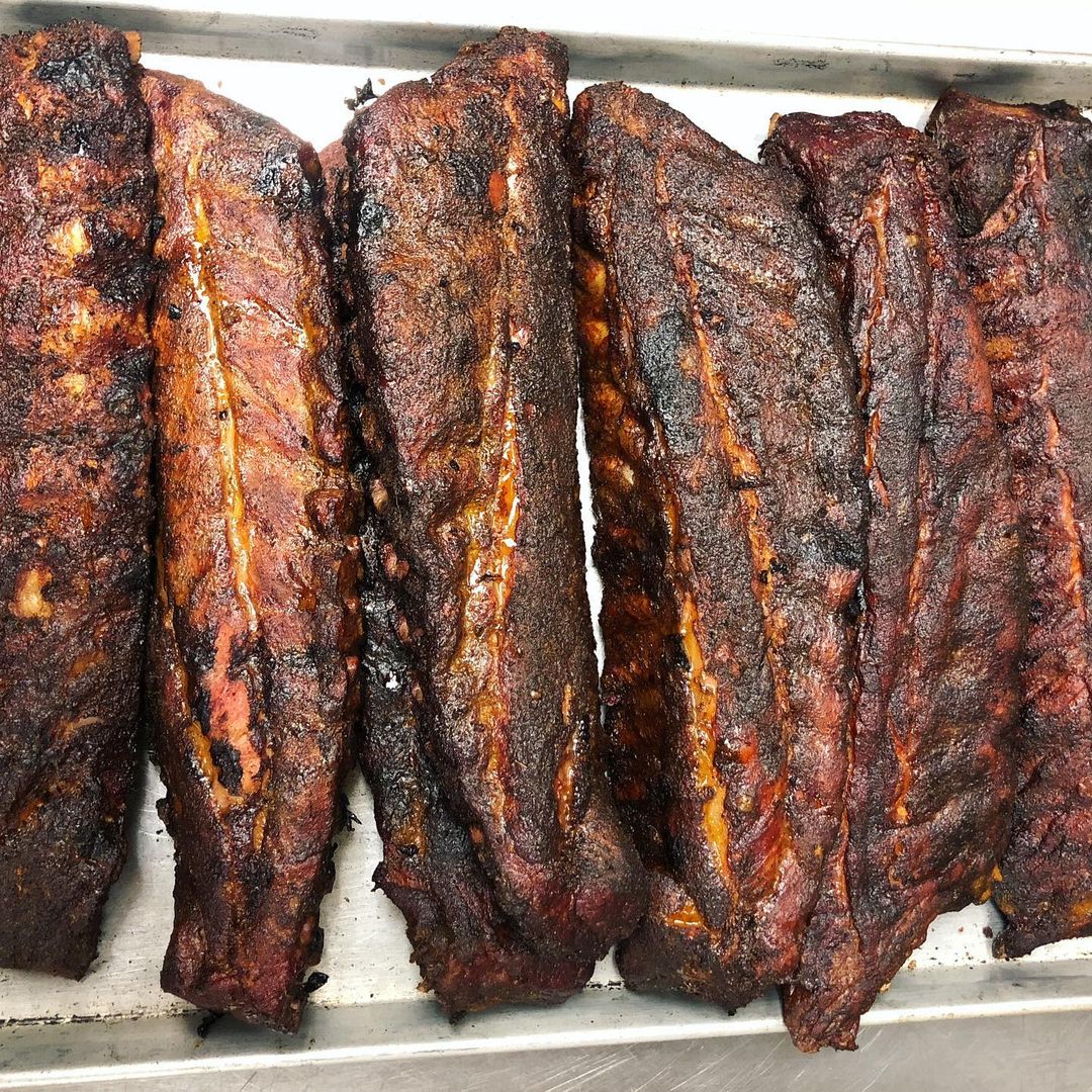 Low and slow is the name of the game on these Memphis Baby Back Ribs. Grab them in the restaurant or order for pickup and delivery: bluesmoke.com