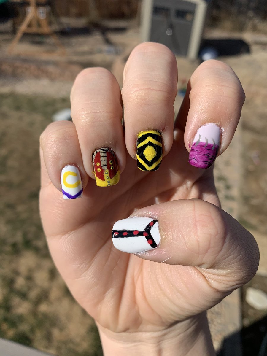 1023BLD's tweet photo. These are the most Plus Ultra nails I have ever done
(Yes they were done for the season five release.)
(Yes I know they aren’t the best)
#MyHeroAcademia #bnha #MHA #nailart #mhanails https://t.co/I4SJpd9W41