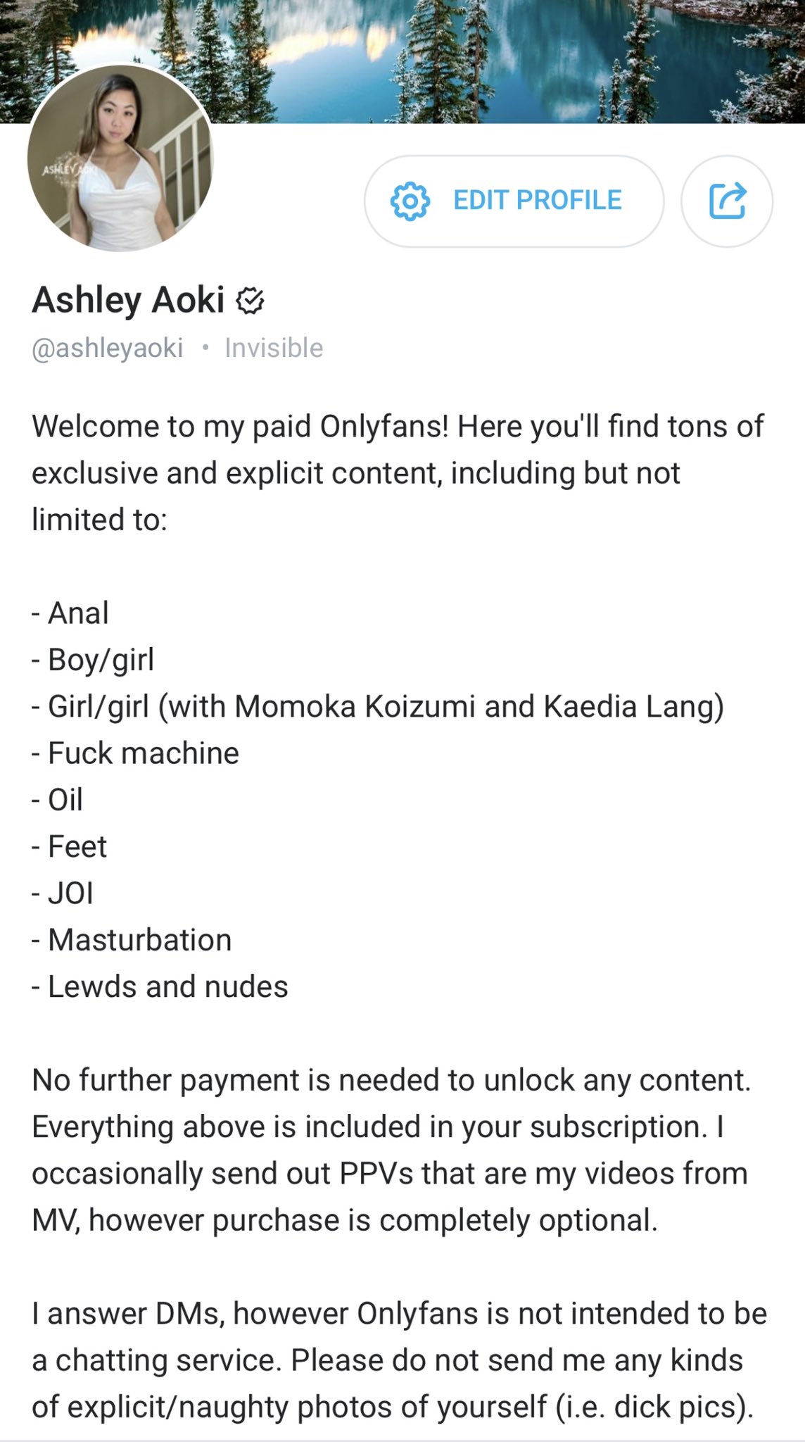 TW Pornstars - 2 pic. Ashley Aoki 🎂 Sep 24. Twitter. Enjoy 20% off my  Onlyfans until April 3!. 3:48 PM - 27 Mar 2021