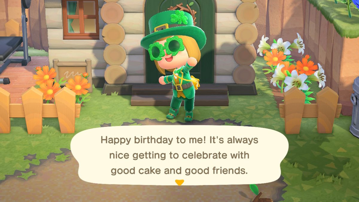 DallasNichole's tweet photo. when the last time you logged on was st patricks, your birthdah outfit is weird lol #happybirthday #AnimalCrossing #ACNH #NintendoSwitch https://t.co/mDwP75e69Y