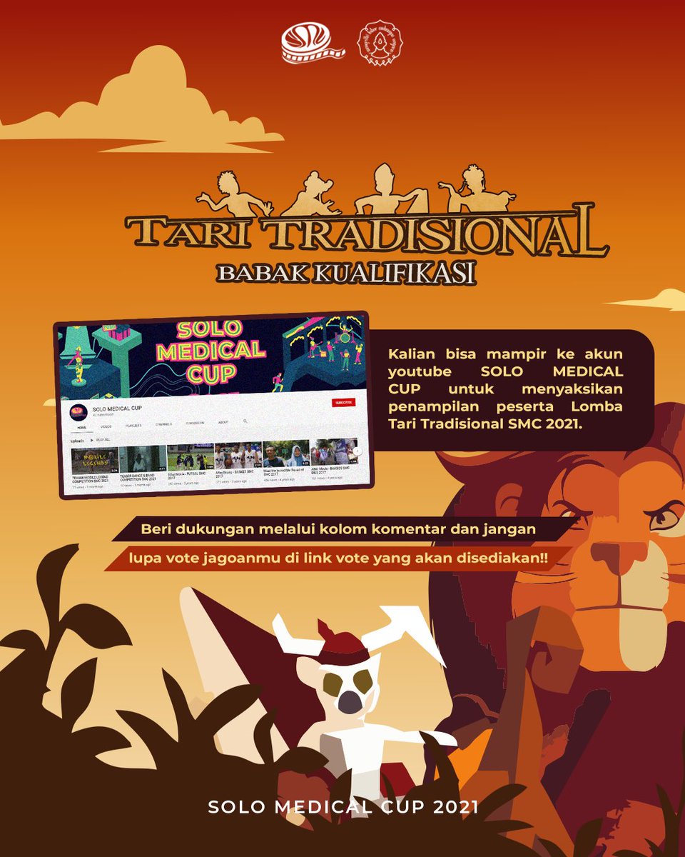 [ TINGGAL 1 HARI LAGI 🗣]

Lomba Tari Tradisional Babak Kualifikasi 🎭

🗓 Minggu, 28 Maret 2021
⏰ 09.00 WIB-selesai