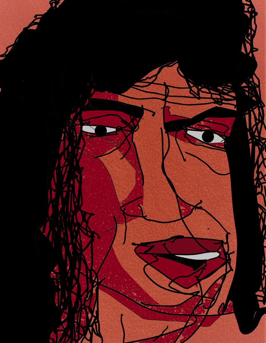 PDean_Yeah's tweet photo. Untitled head sketch drawn earlier in the week with eyegaze technology. Let's face it. That is Paul Stanley from KISS. #DrawingWhileDisabled #DisabledArtists #ALS #LouGehrigsDisease #MND #EyeGaze #EyeGazeArt #DisabilityTwitter https://t.co/HcMTNzKPg0