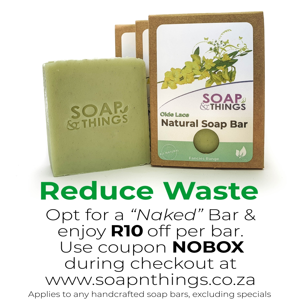 R10 off per bar! 
Reduce waste and opt for a "naked" natural soap bar by using coupon NOBOX during checkout at soapnthings.co.za (IG visit link in bio)

WhatsApp for more info: wa.me/message/MATZO6…

#discount #natural #soap #bar #coupon #reducewaste #zerowaste #nakedsoap