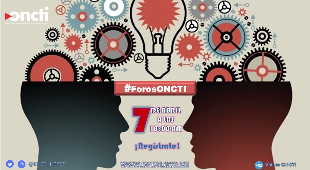 oncti_ve's tweet photo. ¿Sabes qué es #Innovatividad?

Entérate en el próximo #ForoONCTI, donde se debatirá: "Gestión de la Innovatividad Universitaria: Modelo para la promoción de la cultura de la innovación".

🗓️Mié #7Abr 21
🕙10am
📹Vía Zoom

¡Registrate!
https://t.co/FhQqj14OrC

#PrevenirEsLaClave https://t.co/SRtSVWTaFN