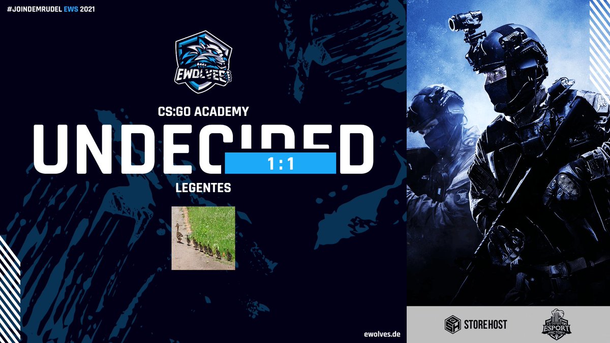 eWolves (@ewolvesde) on Twitter photo Unentschieden!⚔️
In zwei unfassbar spannenden und unterhaltsamen Spielen, trennen sich die beiden Teams am Ende mit einem verdienten 1:1 (16:14 Vertigo & 11:16 Inferno).
Damit stehen wir nun 4:2 in der <a href="/99DAMAGEde/">99Damage</a> Kaliphase und sind weiter gut auf Kurs!
#eWolves #99Liga #draw Unentschieden!⚔️
In zwei unfassbar spannenden und unterhaltsamen Spielen, trennen sich die beiden Teams am Ende mit einem verdienten 1:1 (16:14 Vertigo & 11:16 Inferno).
Damit stehen wir nun 4:2 in der <a href="/99DAMAGEde/">99Damage</a> Kaliphase und sind weiter gut auf Kurs!
#eWolves #99Liga #draw