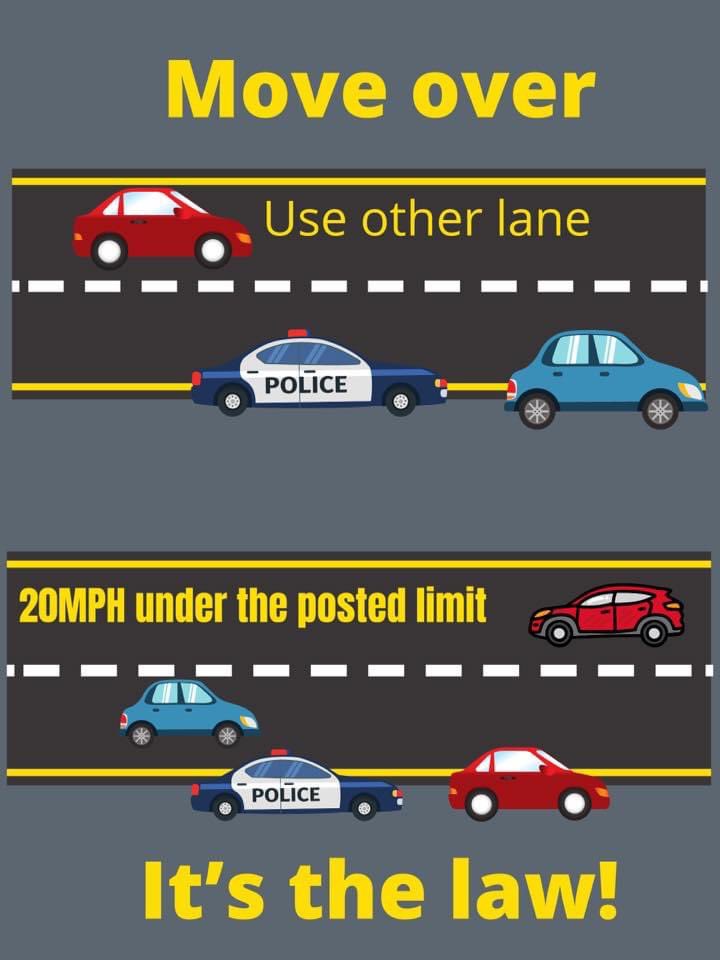 SDHighwayPatrol's tweet photo. The Move Over Law is one that needs to be addressed all over the State of South Dakota. Please spread the word to everyone you know! Everyone wants to make it to their destination safely, do your part and Move Over! #keepSDsafe #moveover https://t.co/l2uuS9Ec14