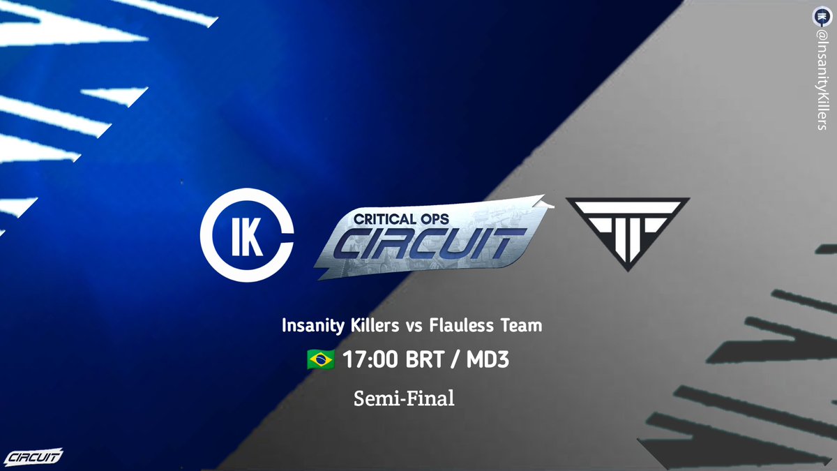KillersInsanity's tweet photo. EM BUSCA DA GRANDE FINAL!
Em instantes pegamos a equipe da @FPSFlawless valendo a vaga na FINAL da @_CompactEsports. Vamos com foco 💪🏻
📺 https://t.co/tpAMmZGY7o
#iKNoTopo💙 #GoiK🔥 https://t.co/5hs2EHXQOY