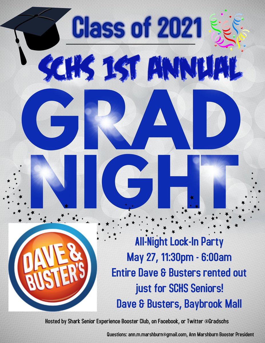GradSchs's tweet image. Grad Night ticket sales info coming soon!! @ShadowCreekHS @schsseniors21