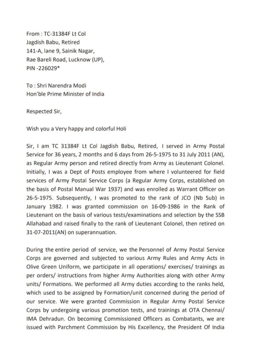 JBSuman51's tweet photo. @Adishankermish2 @narendramodi @PMOIndia @rajnathsingh @DefenceMinIndia @DIAV20 @KamalSi02887543 Dear Honorable Prime Minister Shri    @narendramodi wish you a very happy Holi. Hereby, I am attaching my request regarding not getting #OROP , I request you to Kindly consider it and grant us #OROP @PMOIndia @rajnathsingh @DefenceMinIndia @DIAV20 @KamalSi02887543 https://t.co/z7gq9DmYAM