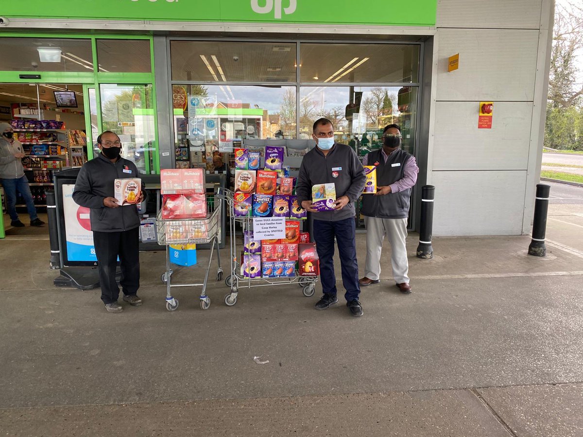 *Horley* donated 108 Easter EGGS to Spotted Crawley. <a href="/Crawley_Obby/">Crawley Observer</a> <a href="/crawleynews24/">Crawley News 24</a> @CllrPetesTweets thats another 108 kids who spotted crawley will make happy this Easter 
CO-OPS in &amp; around Crawley have been collecting 4 <a href="/spotted_crawley/">spotted crawley</a>  @freeshopcrawley <a href="/openhands/">Open hand solutions</a> #ItsWhatWeDo