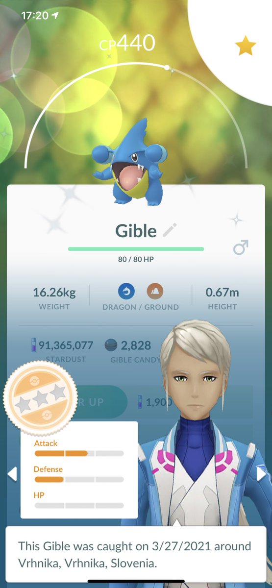 After over a 100 hatched and another 100 caught in raids i finally got myself a shiny Gible and it was Go+ while doing Ray 😂😂😂🙌🙌 #PokemonGo