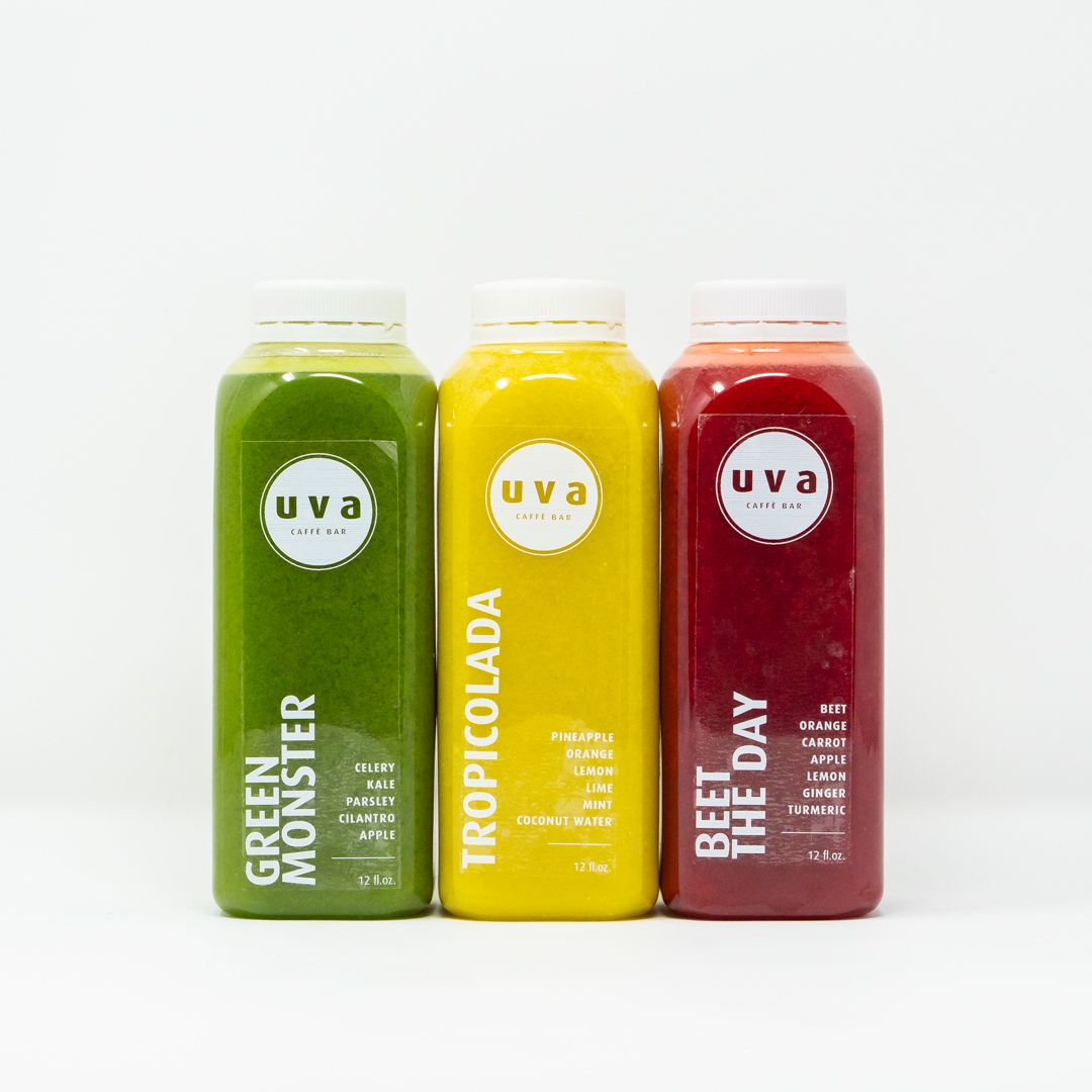 Rise and Shineeeee!

Enjoy refreshing flavours including Beet of the Day, Tropicolada, and Green Monster! A healthy and tasty start to your day 👌🏻

Available at the Uva Caffe Bar from 7 am to 2 pm daily 🌞

#freshjuices #juices #healthy #vancouver