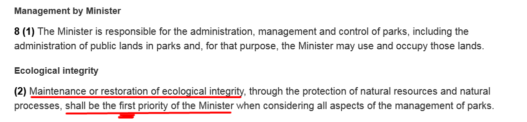 SamG_a_citizen's tweet photo. @Dave_Khan @gillchowfras re: 'would think ecological integrity would be the No. 1 priority' imho, Relatively few Canadians are aware it's the law, & it is warranted to just plainly state Parks Canada is violating it's own *legislated* mandate. #Caribou #Extirpation https://t.co/vJ2AOFV8mN https://t.co/9E2KRa9YnH