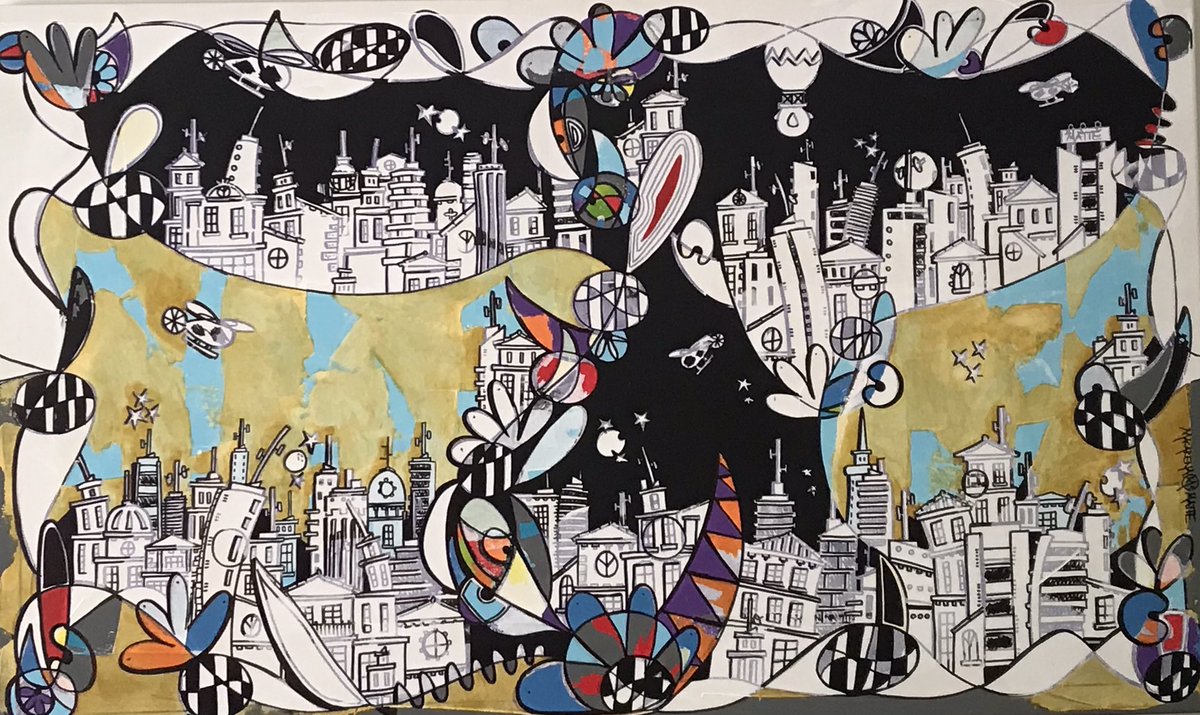 PintoraMatte's tweet photo. Técnica mixta sobre tela 150 x 90 cm #arte #macarenamatte #arteurbano #artexontemporaneo #artechileno #artistachilena https://t.co/Rz2pQoHAtL