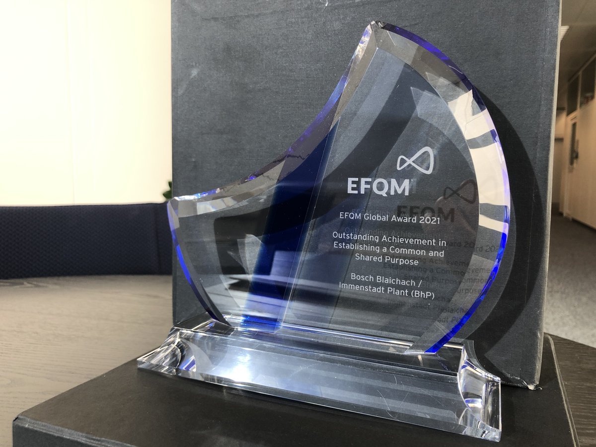 BoschPress's tweet photo. 🏆 Congratulations to Bosch Blaichach for the #EFQM Global #Excellence Award 2021. Meanwhile for the 4th time in a row! 👏 This plant was awarded seven stars and a special prize in the area of "Purpose &amp; Vision" by the @EFQM. #ManagementQuality https://t.co/Bimgg4CWeg