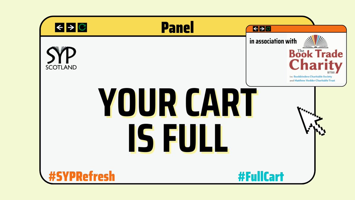 SYPScotland's tweet photo. Our next panel #FullCart is just about to begin join us as we talk to some lovely booksellers  #SYPRefresh https://t.co/v0BbXIqlaz
