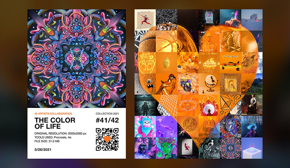 Anomalit1's tweet image. This is a story about unity🧡
Meet a piece of our gorgeous collaboration of 42 artists who came together in the name of love to create.

My part of collab (41/42)-"The Color of Life" on @rariblecom
Motion designer: @bais8415 
rarible.com/token/0xd07dc4…

#42bastards #nft #digitalart