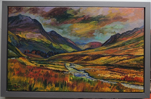 FollyTopArt's tweet photo. 'Gatesgarth - Yellow Cloud' #oilpainting #expressionism #expressionistlandscape #LakeDistrict #Cumbria @NLightsGallery anne@studiointhewood.uk https://t.co/rLuyh6NP0I