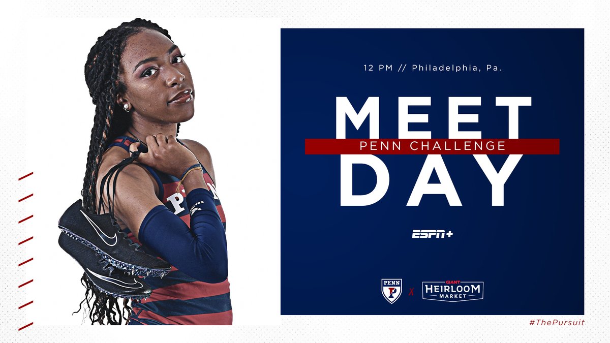 𝗠𝗘𝗘𝗧 𝗗𝗔𝗬!

🔵PENN CHALLENGE🔴
 📍 Philadelphia, Pa.
⏱️12:00 PM

Follow all day on social media and watch live on ESPN+ starting at 4PM!

*Reminder: No fans/spectators at the facility please*

#ThePursuit | #FightOnPenn🔵🔴