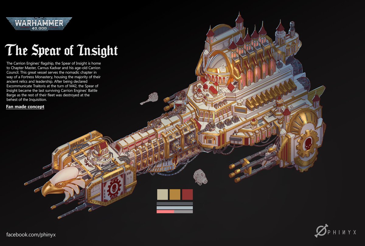 phinyx_studio's tweet photo. Another Warhammer 40k commission!
A battle barge of a unique Space Marine chapter!
#warhammer40k #warhammer40000 #warhammer #spacemarines #comission https://t.co/SCHEuPESLK