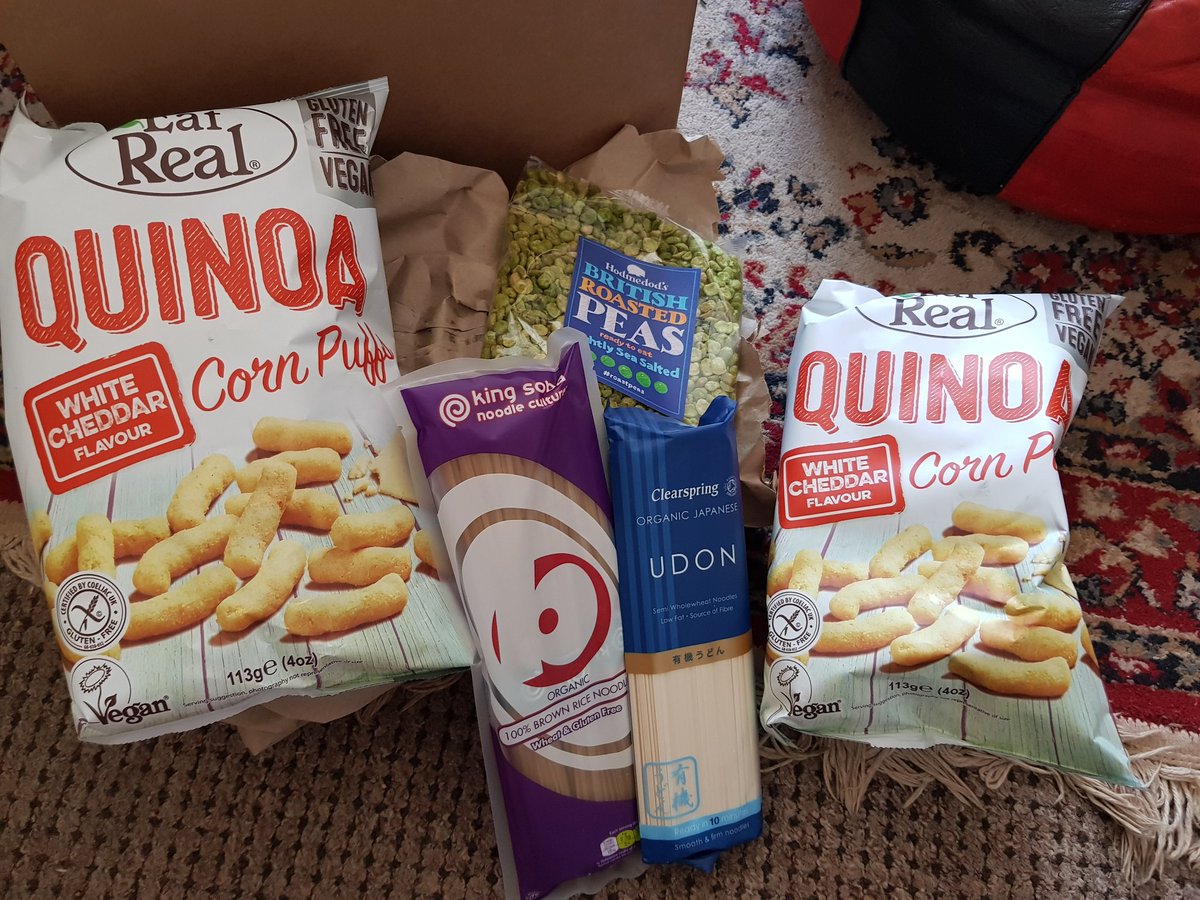 Already tweeted on my gaming account! <a href="/ethicalstore/">Ethical Superstore</a> Received my lovely goodies. #vegan corn puffs from @EatRealSnacks are amazing.  Love the pea snacks too. Not tried the gluten free noodles yet! As always...fantastic service!! If you're in UK  these guys are brill! Try them!