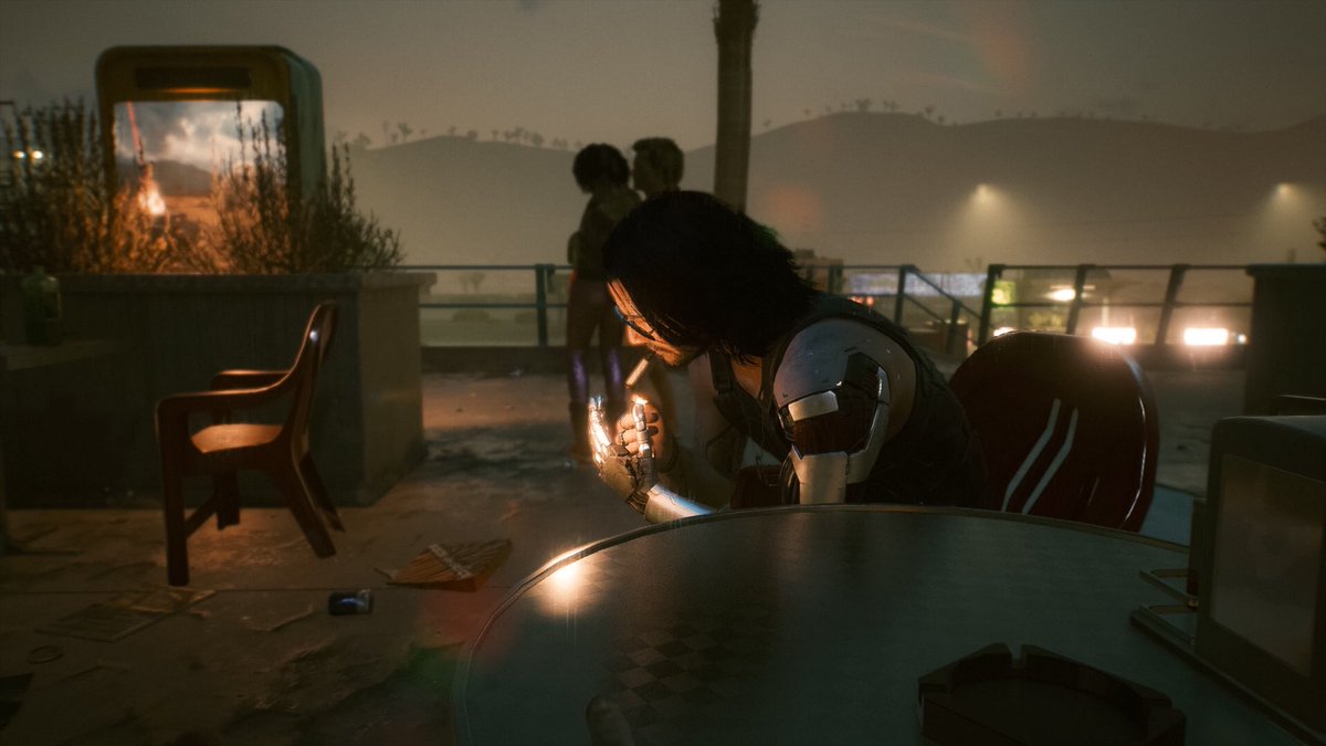 MattCyberpunk's tweet photo. #JohnnySilverhands lighting one up! #Cyberpunk2077 #VPEclipse #WorldofVP #VPGamers #VPUnite #ArtisticofSociety #TheCapturedCollective https://t.co/CdJV8krySn