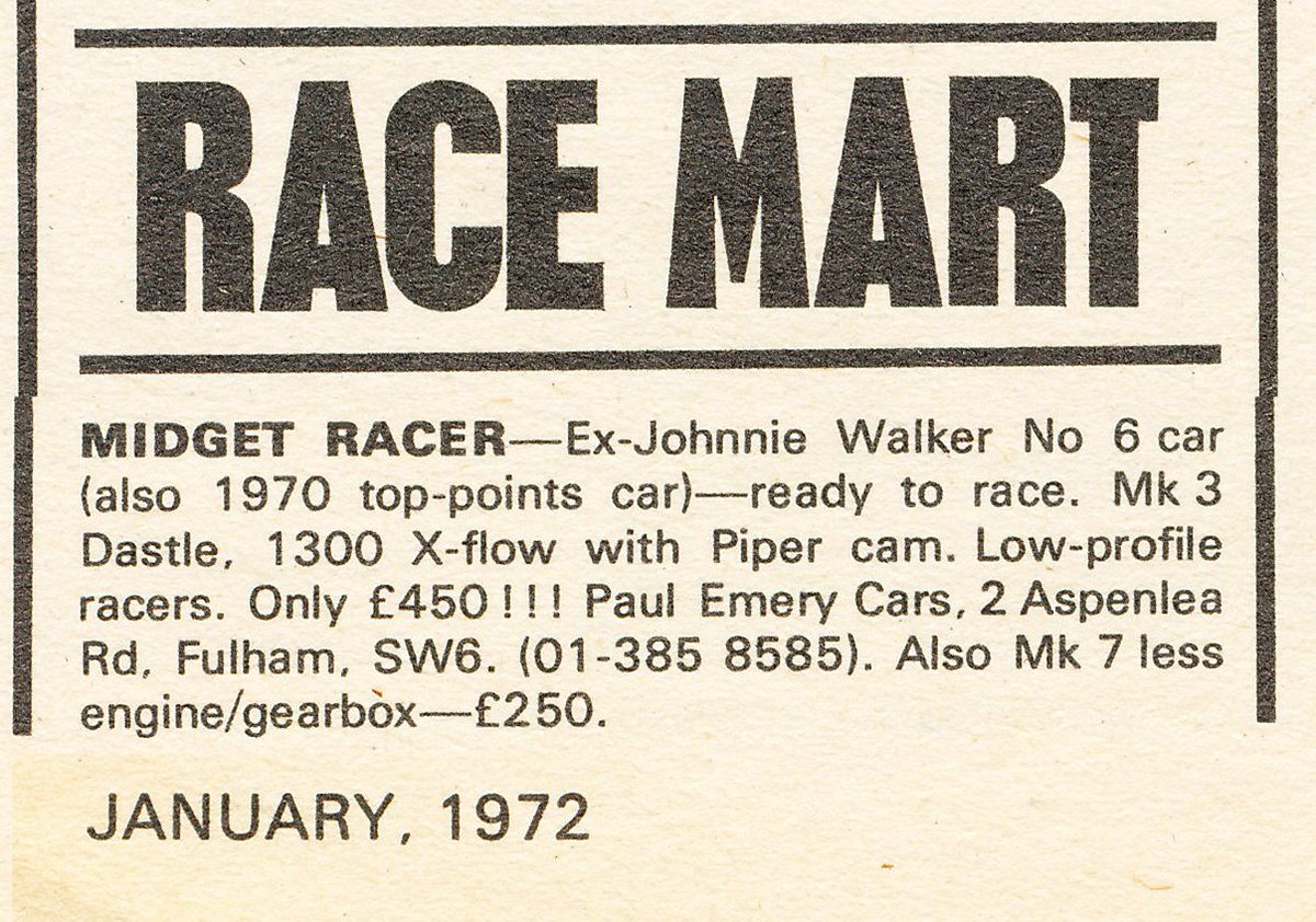 GrandPrixMidget's tweet photo. Here's the ad from when the car was for sale in 1972 https://t.co/DWEW5wvSOL
